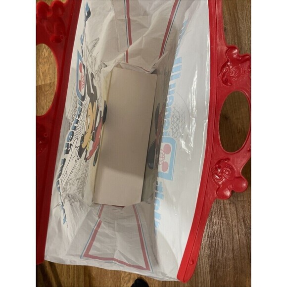 Vintage 80's 1982 Walt Disney World Epcot Mickey Mouse Reusable Bag Snap Handle - Picture 7 of 8